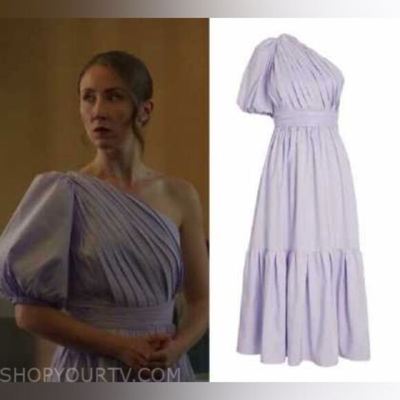 NWT Self Portrait Maxi Lilac Dress One Shoulder Purple Size 2 - Picture 6 of 8